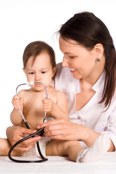 Enfermeira e bebê — Fotografia de Stock