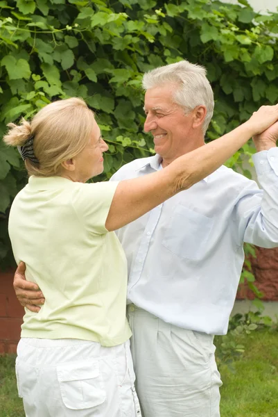 Nice elderly couple dancing — Stock Photo, Image