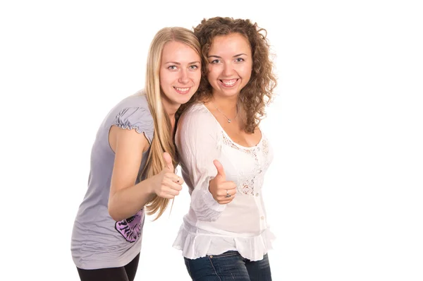 Two girls on white — Stock Photo, Image