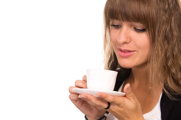 Cute girl with a cup — Stock Photo, Image