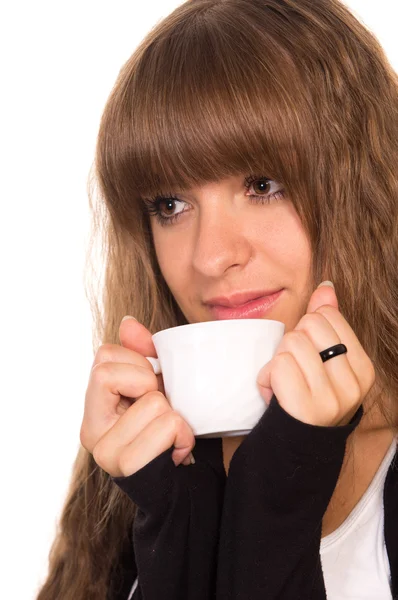 Girl with a cup — Stock Photo, Image