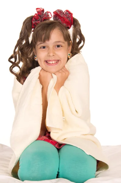 Dziewczynka w ręcznik — Zdjęcie stockowe
