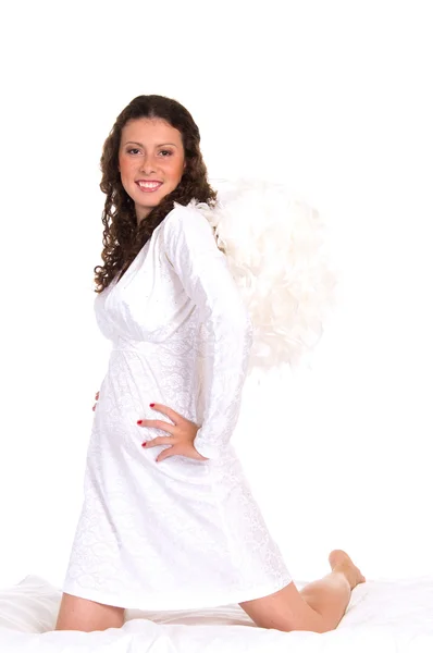 Bonito ángel en blanco — Foto de Stock