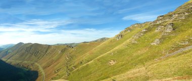 Cantabria valley panoramic view clipart