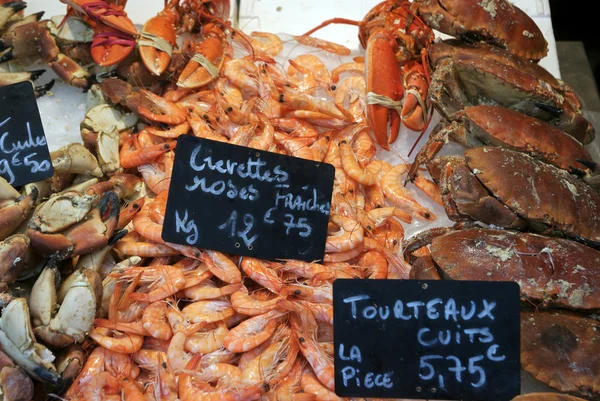 Mořské plody na trhu — Stock fotografie