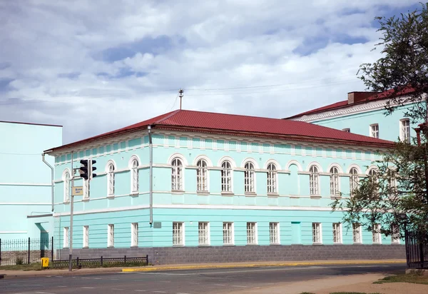 stock image Blue building at Uralsk