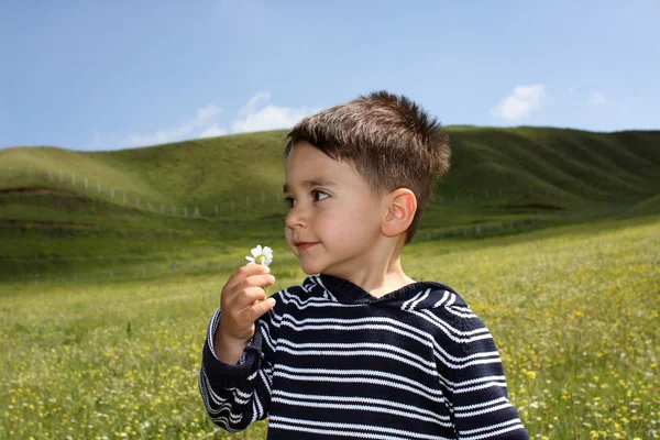 Child with flower — Stock Photo, Image