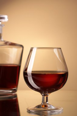 Cognac glass and bottle clipart