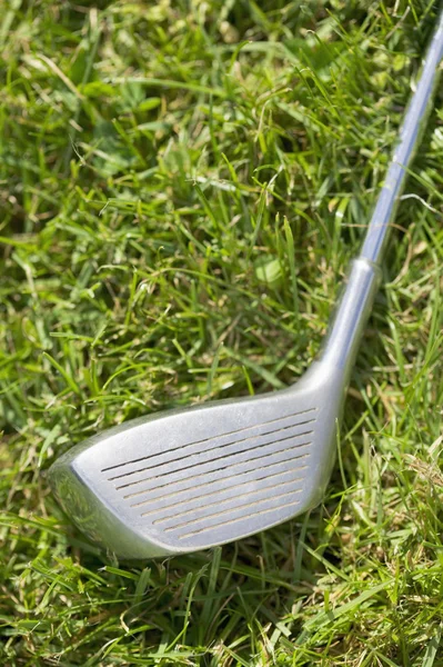 草に敷設ゴルフ クラブ ドライバー — ストック写真