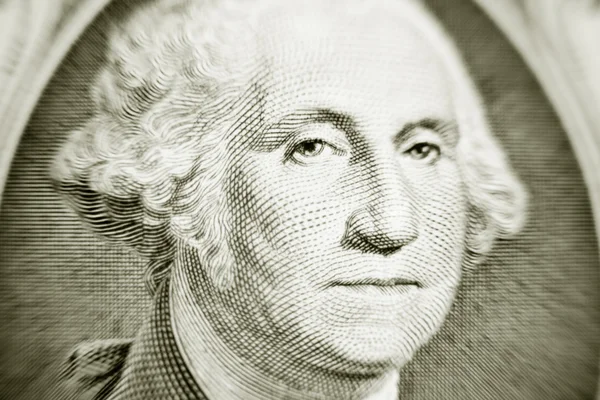Avbild av george washington på en dollarsedel — Stockfoto