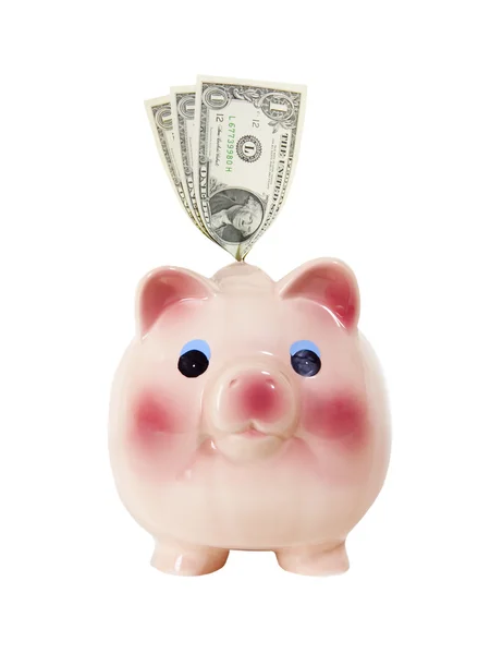 Piggy Bank com dinheiro - Objeto de foto — Fotografia de Stock