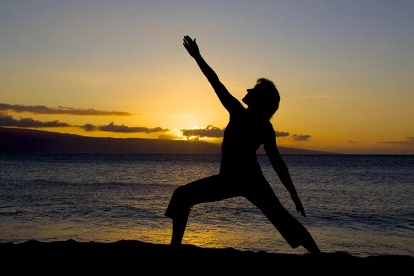 Yoga in Sunset — Zdjęcie stockowe