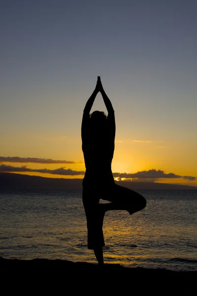 Yoga gün batımı — Stok fotoğraf