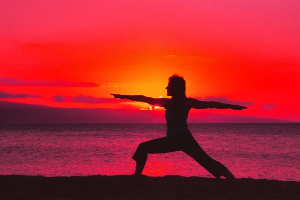 Yoga in Sunset — Stock Photo, Image