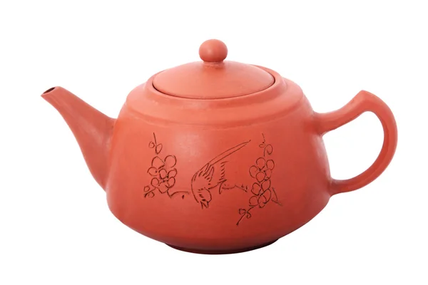 Чайник из глины с рисунком Лицензионные Стоковые Изображения