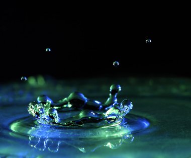 Splash in water with drops clipart