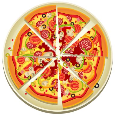 Pizza Slices on the Plate clipart