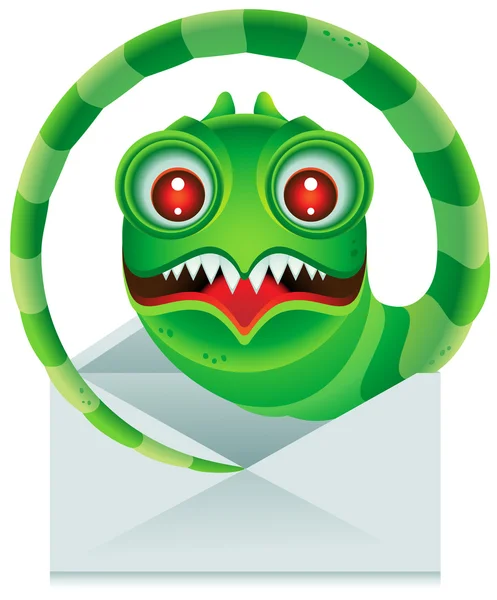 电子邮件蠕虫病毒 — 图库矢量图片