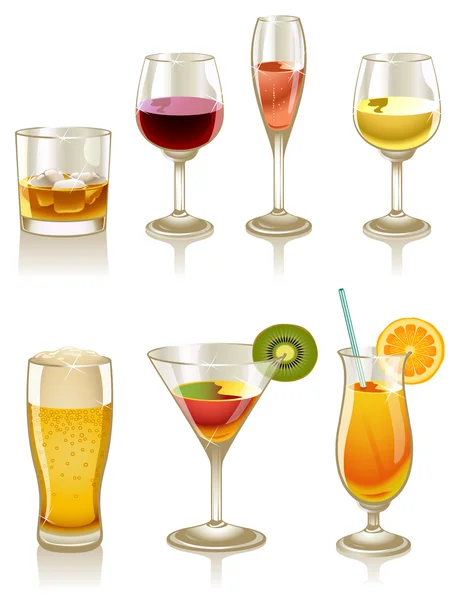 Cócteles y bebidas — Archivo Imágenes Vectoriales