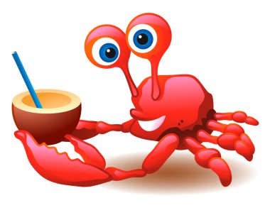 Crab and Coconut Cocktail clipart