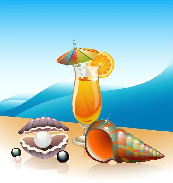 Cocktail de plage — Image vectorielle