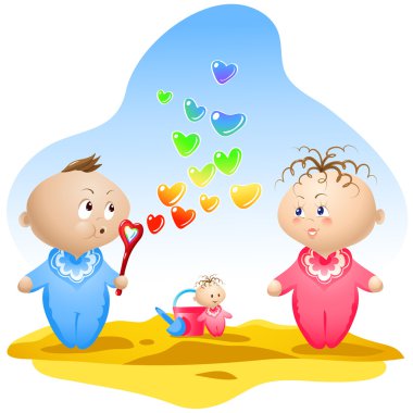 Heart Shaped Bubbles clipart