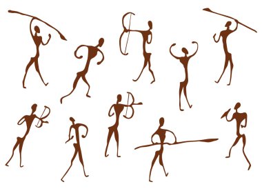 Cave Drawings of Ancient Hunters clipart