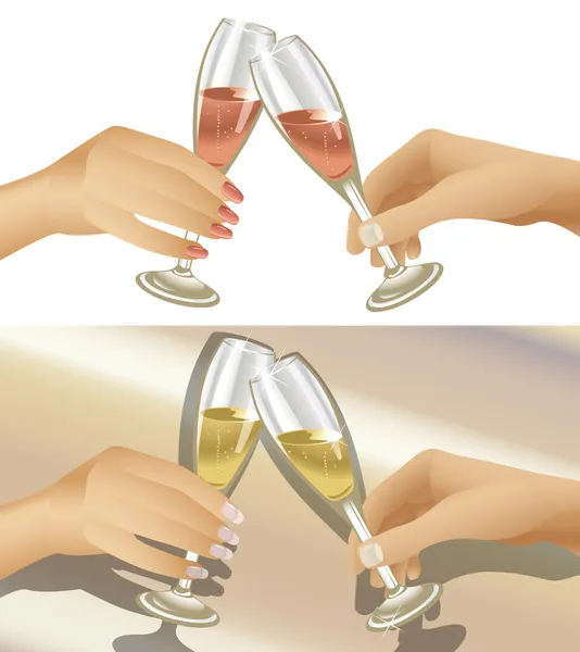 stock vector Clinking Champagne Glasses