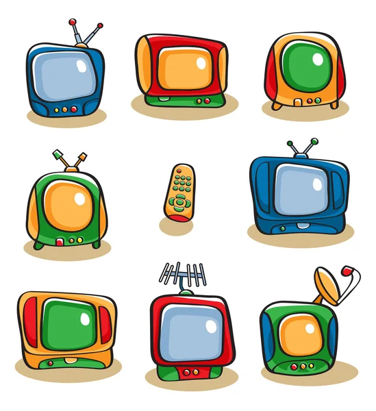 TV Icon Set — Stock Vector
