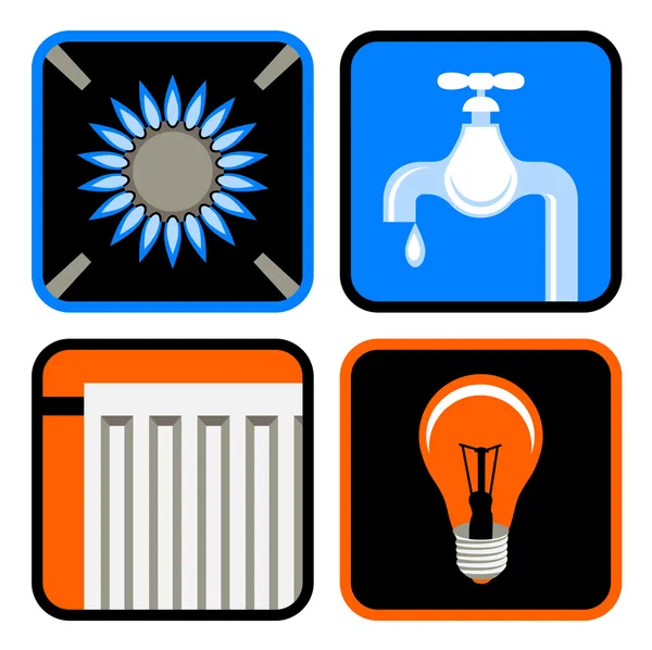 Utilitários públicos conjunto de ícones Ilustração De Bancos De Imagens