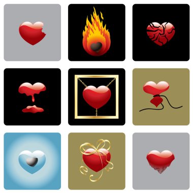 Vector Hearts Set One clipart