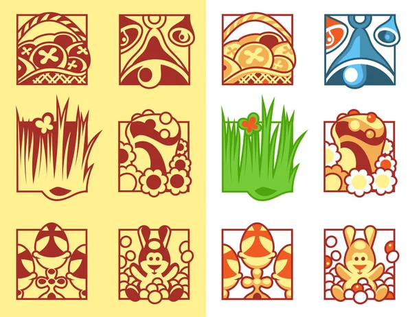 Набор пасхальных символов — стоковый вектор
