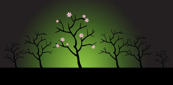 Dry Tree In Bloom — Stock Vector