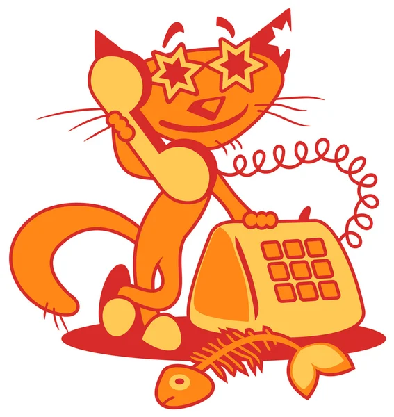 stock vector Happy Phone Cat