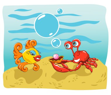 Fish and Crab clipart