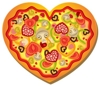 Heart Shaped Pizza clipart