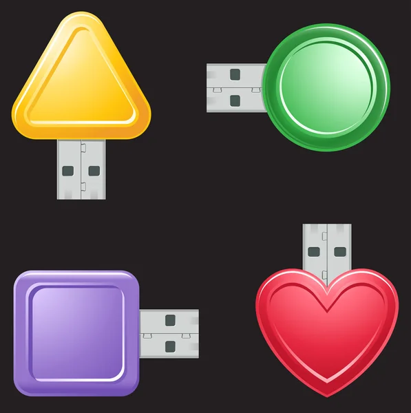 USB flash disk tvary — Stockový vektor