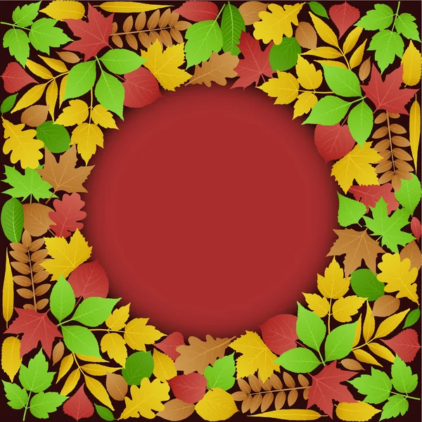 緑、秋の葉の背景 — ストックベクタ