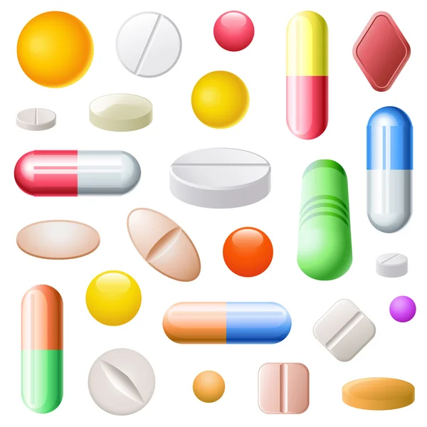 Zestaw tabletek — Wektor stockowy