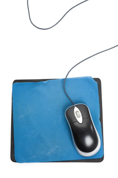 Počítačová myš a staré podložka pod myš — Stock fotografie