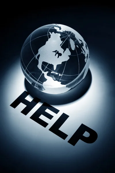 Help and globe — Stock Photo, Image