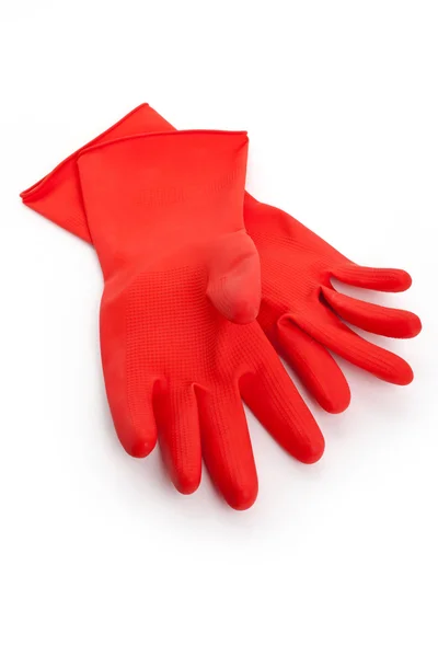 Rękawice gumowe czerwony — Zdjęcie stockowe