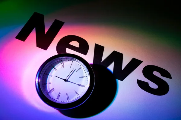 News and clock — Stock Photo, Image