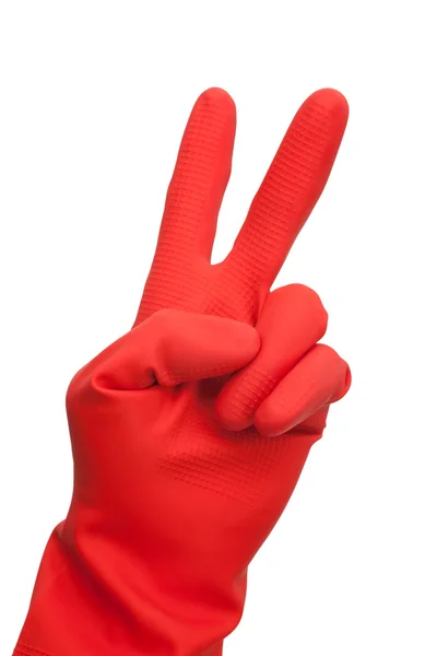 Kırmızı lastik eldiven — Stok fotoğraf