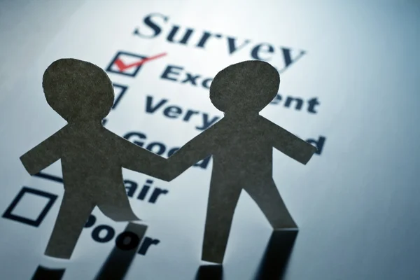 Survey and Paper Chain Men — Stock Photo, Image
