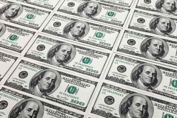 Nieuwe honderd dollarbiljetten — Stockfoto
