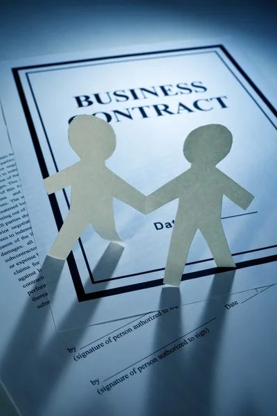 Umowy i papieru, łańcuch ludzi biznesu — Zdjęcie stockowe