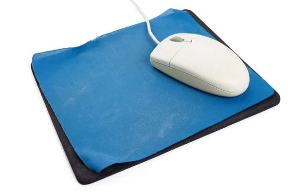 Computador Mouse e velho Mouse pad — Fotografia de Stock