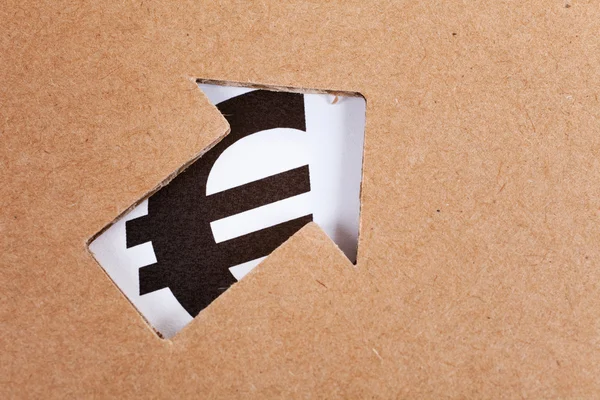 Arrow and Euro Dollar Sign — Stock Photo, Image