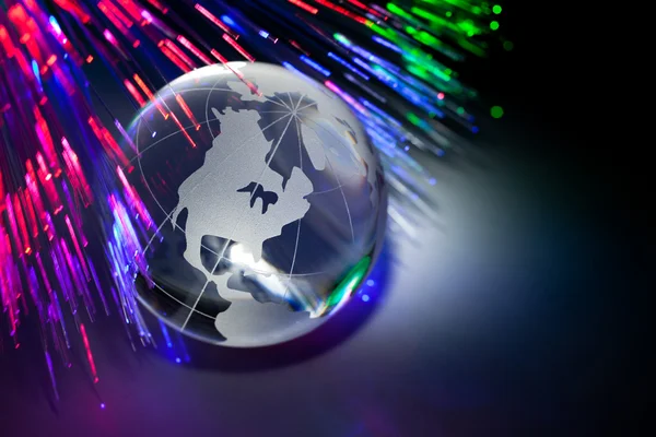 Globe en fiber optic — Stockfoto